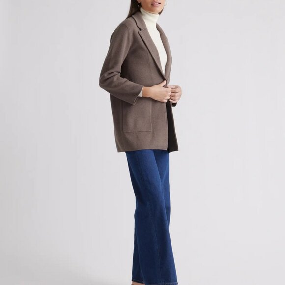 Quince 100% Organic Cotton Knit Blazer - Size S - Heather Brown - Picture 6 of 11